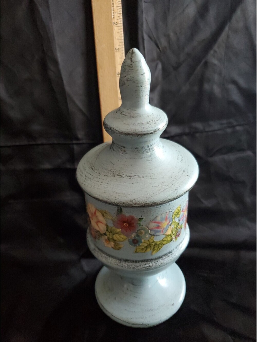 Lidded California Decoupaged Vessel